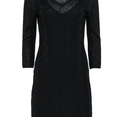 M Missoni - Black Patterned Knit Long Sleeve Dress Sz S