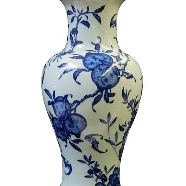 Chinese Blue White Porcelain Peach Graphic Vase cs1751E 