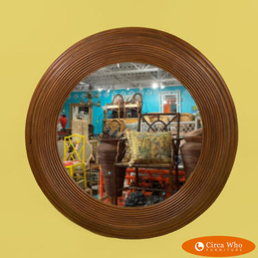 Large Rattan Circle Mirror