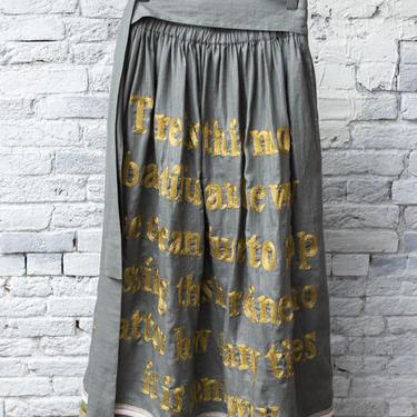 Gilded Words Embroidered Poetry Skirt