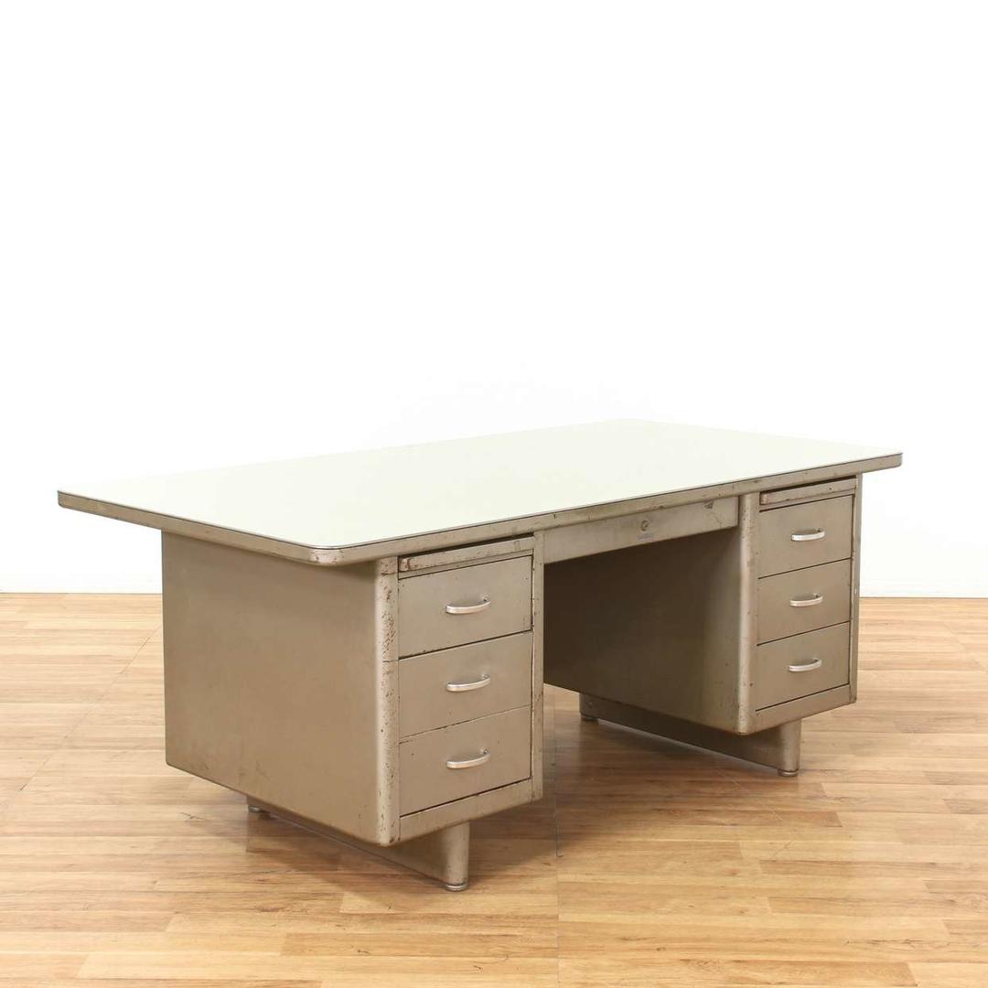 Steelcase Metal Mid Century Modern Tanker Desk Loveseat (Los Angeles