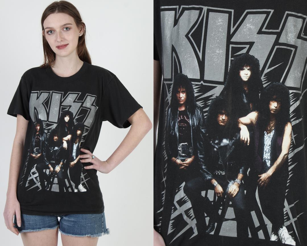 1990 2024 KISS Hot In The Shade Thin, Tour Concert T Shirt (Large)