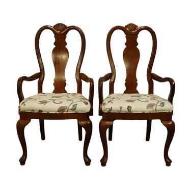 Set of 2 BERNHARDT FURNITURE Traditional Style Solid Cherry Dining Arm Chairs 