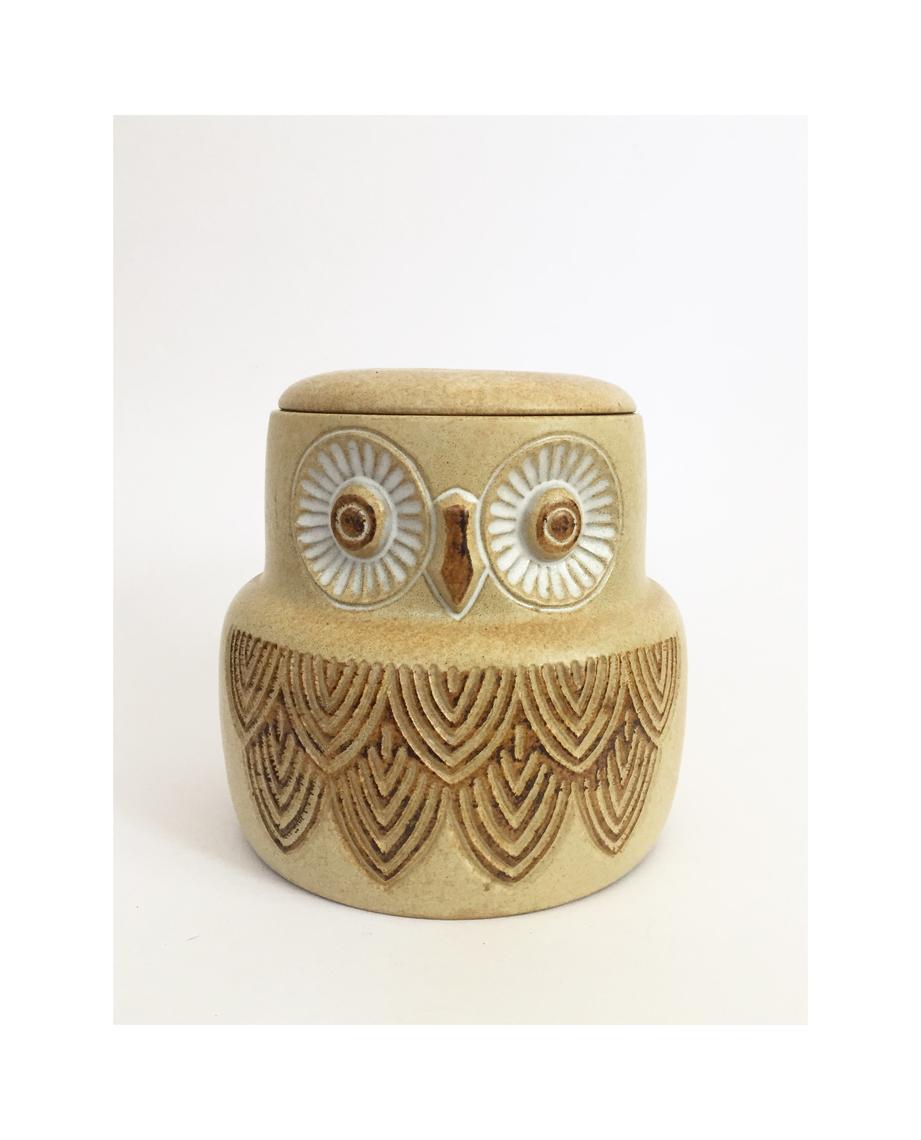 Mid Century Pottery Owl Cookie Jar Sergeant Sailor Vallejo, CA