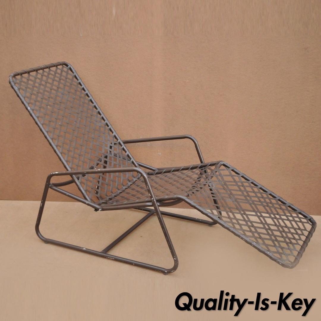 Vintage Brown Jordan Kantan Tamiami Tilt Lounge Chair Vinyl Lace