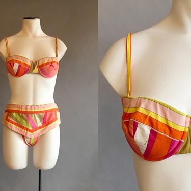 1960s Emilio Pucci Bikini / Vintage Pucci / Emilio Pucci Swimwear / Size Small Medium 