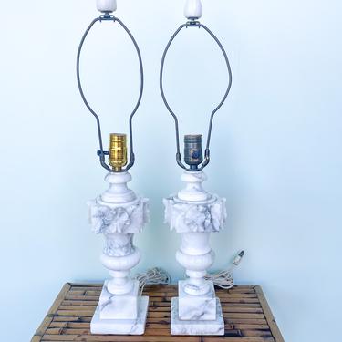 Pair of Alabaster Lamps