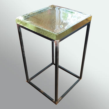 Modern Glass Top Side Table, Minimalist End Table, Contemporary Furniture, Custom Furniture, Modern Living Room Furniture 