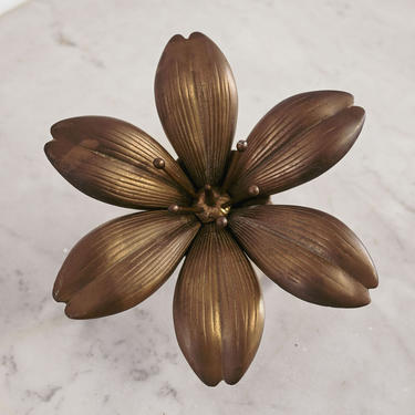 midcentury solid brass lotus &quot;cendrier&quot;