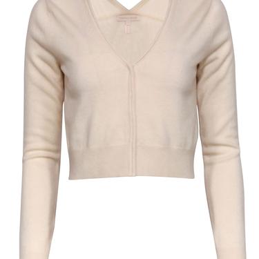 Rebecca Taylor - Ivory Cropped Button-Up Cashmere Cardigan Sz S