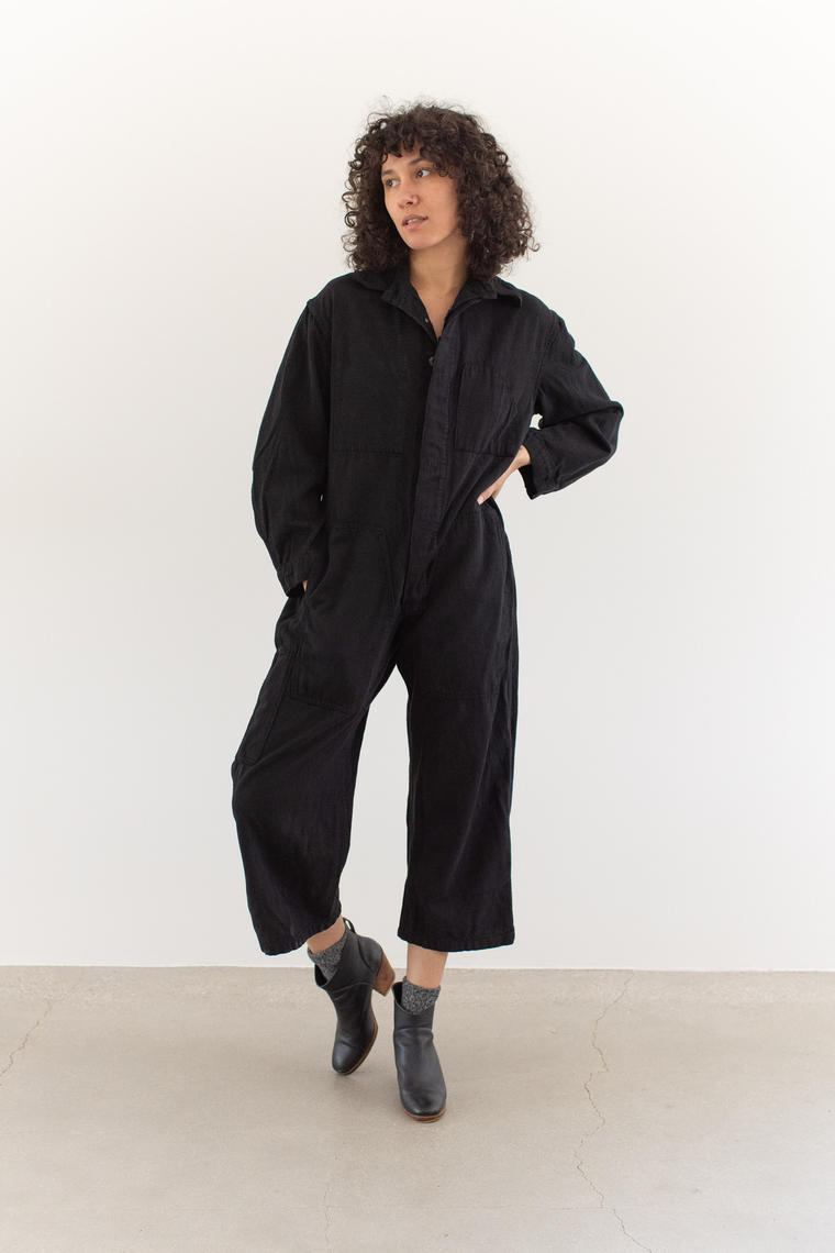 Vintage 40s Overdye Black Cotton Coverall Jump Suit Jumpsuit Canada