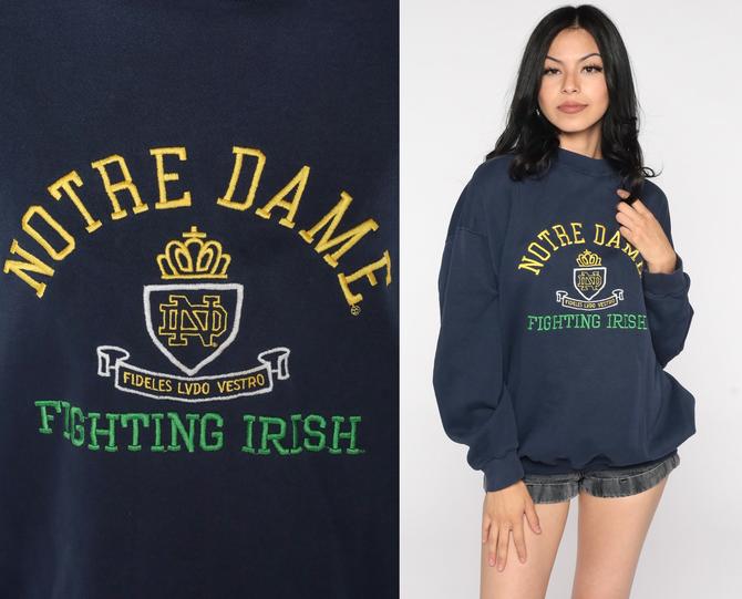 Vintage Notre Dame Fighting Irish College sold Sweatshirt Size Large Crewneck