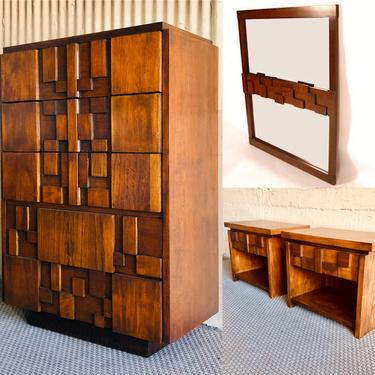 Brutalist Mosaic Bedroom Set (4 pieces) by Lane