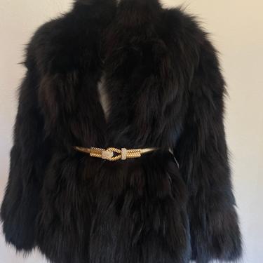 70s's vintage Fur FOX FUR stroller coat, dress coat, vintage fox fur dress coat, opera coat, luxuri made in size  m / l  medium large 