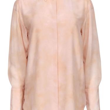 M.M.LaFleur - Peach Button-Up Silk Blouse Sz M