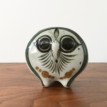Jorge Wilmot Folk Art Pottery Owl from Tonala Mexico 