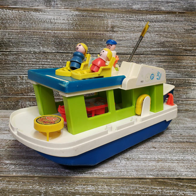 Vintage Fisher Price 1972 Happy Houseboat 985 Wood Mom Little People White A GoGo Vintage Havre de Grace MD