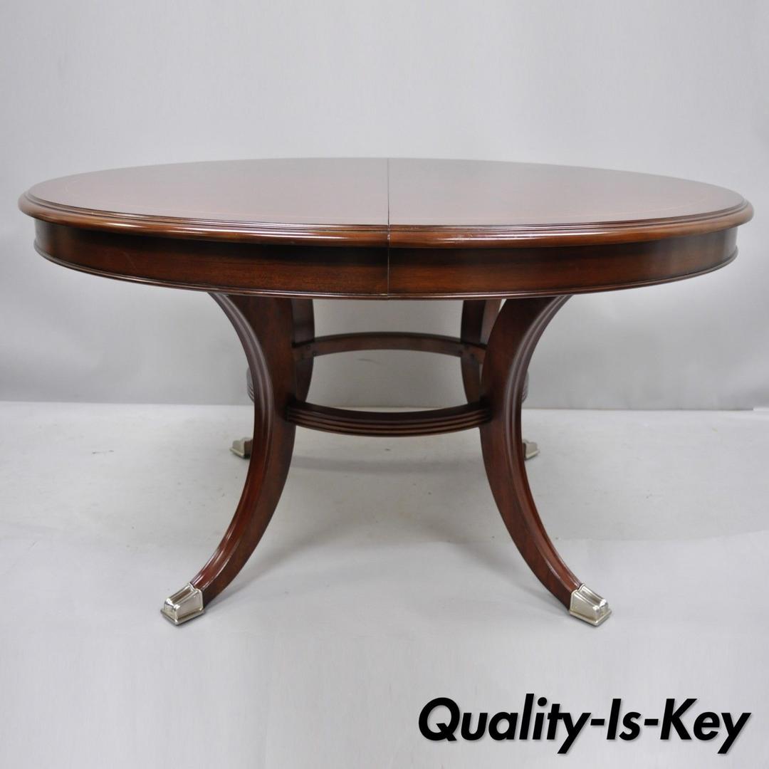 Thomasville Bogart Collection Round Mahogany Pedestal Base Dining Table