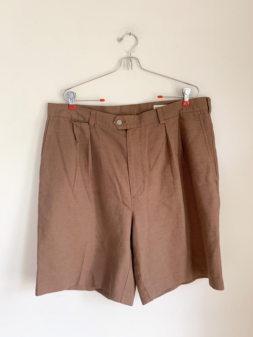 Vintage Tehama Chocolate Brown Linen Shorts / 38" waist Ms. Tips Minneapolis, MN