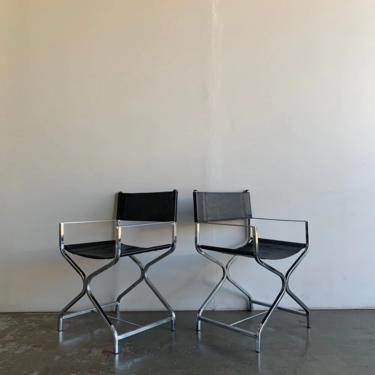 Pair of Chrome directors chairs 