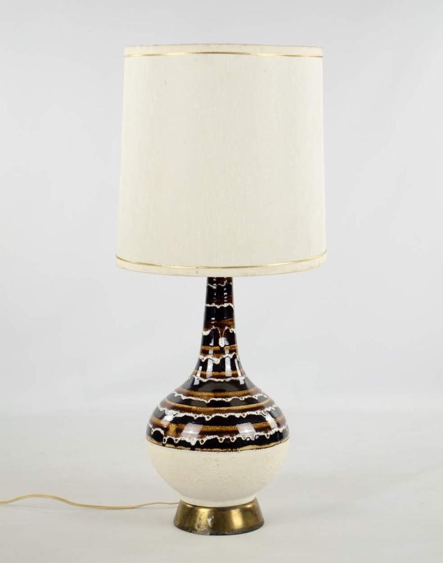 1970's MidCentury Modern Ceramic Drip Table Lamp Bluff St Props