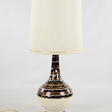 1970's Mid-Century Modern Ceramic Drip Table Lamp 