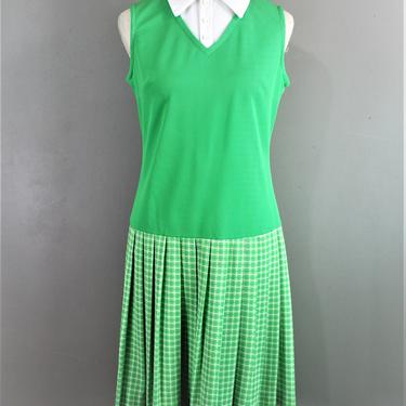 Not Easy Being Green - 1970s - Color Blocked - Mod - Estimated size 12/14 