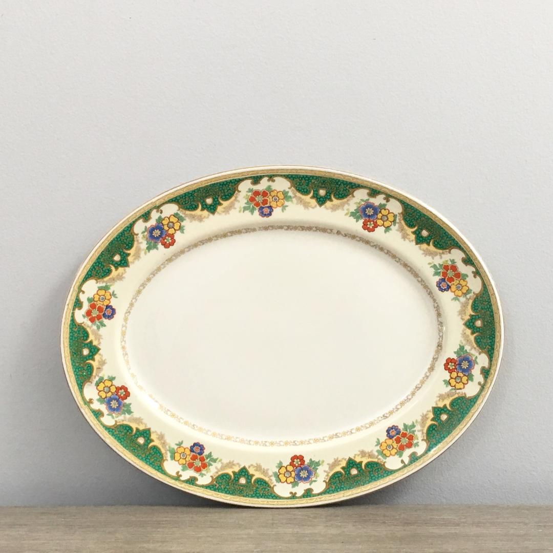 Large Myott and Sons English China Serving Platter Tray Green | Mod ...