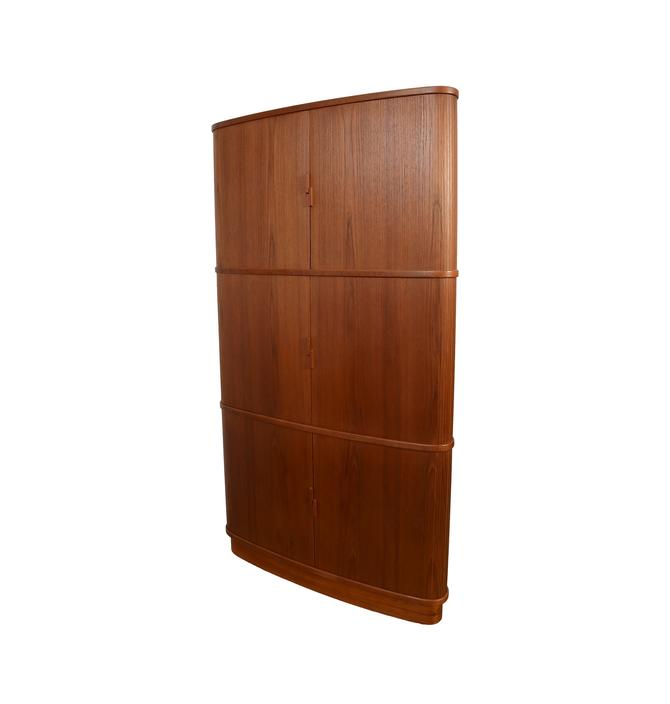 Tambour Teak Corner Cabinet By Skovmand And Andersen Danish Modern