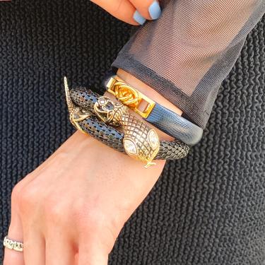 Black &amp; Gold Fitted Cuff Bracelet
