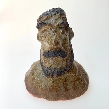 Vintage Clay Sculpture of A Man 