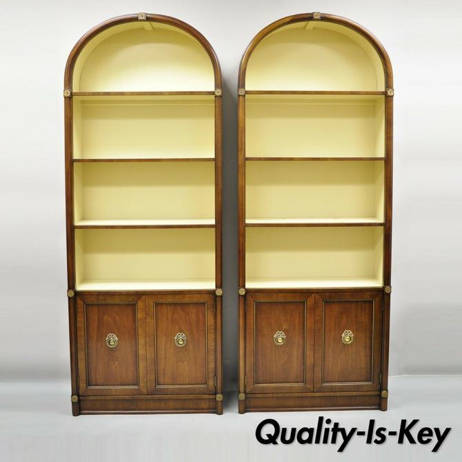 French Empire Regency Tall Arched Dome Walnut Etagere Curio