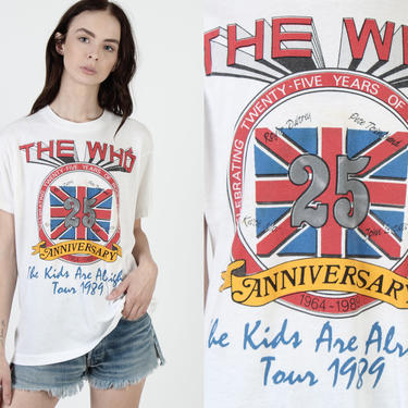 1989 The Who Kids Are Alright T Shirt / 25th Anniversary Texas Party Tour / Stevie Ray Vaughn / Vintage 80s Pete Townsend Rock Shirt 