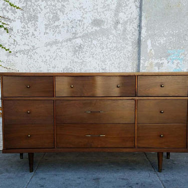 Walnut 9 Drawer Harmony House Dresser From Sunbeam Vintage Of