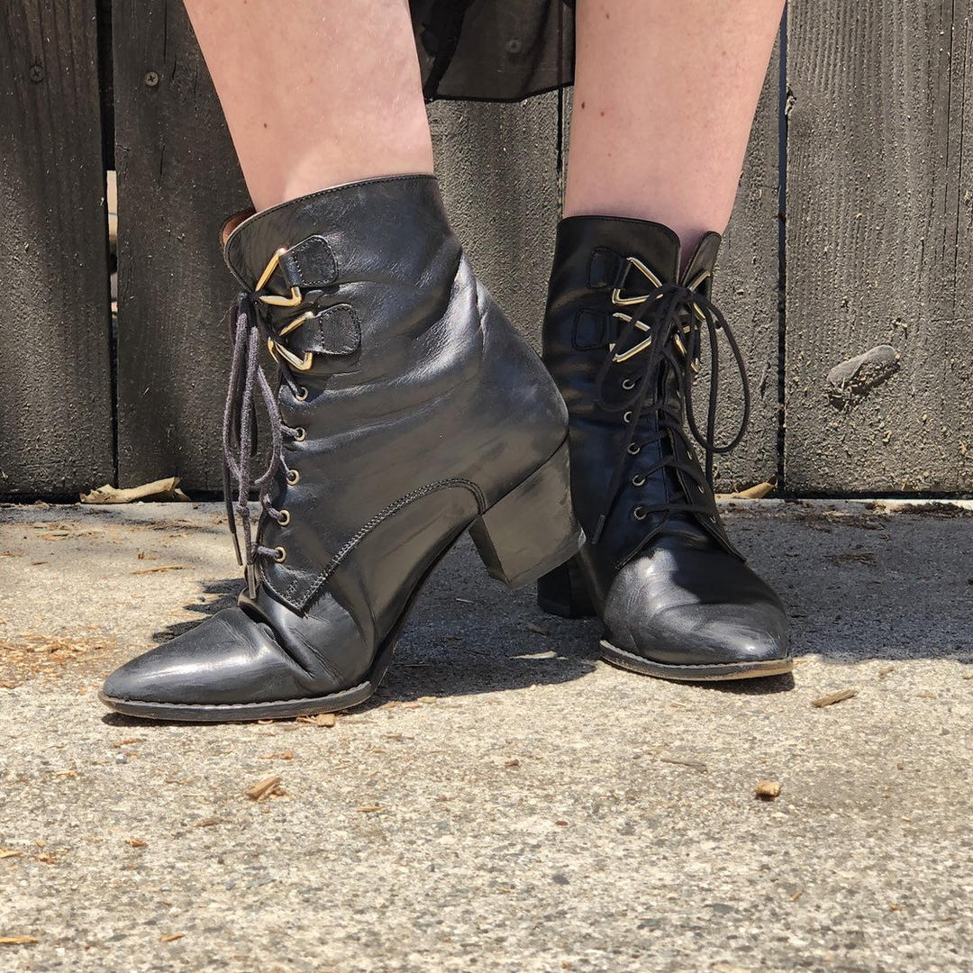 old lace up boots