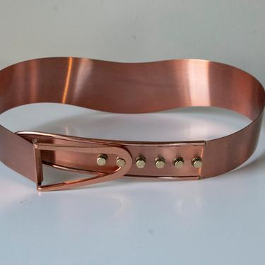BRAND NEW -ALSO AVAILABLE WITH STRAP- Belt  – Copper Motif, Artisan Design Engraved Filigree 3 Piece Buckle Set Antique Copper 1-1/2  main image 4