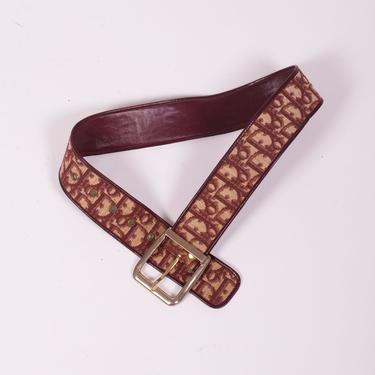 Christian Dior Vintage Burgundy Monogram High Waist Belt  display picture 1