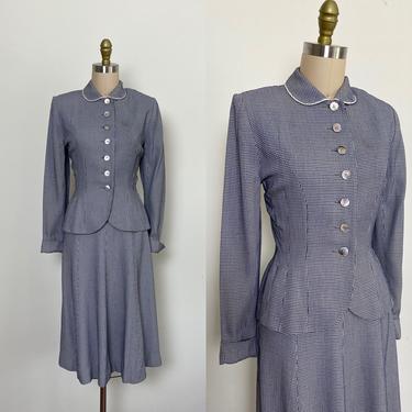 Vintage 1940s Suit 40s Skirt and Jacket Set Size Small 