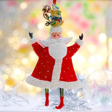 VINTAGE: Santa with Dangling Feet Ornament - Saint Nicholas, Saint Nick, Kris Kringle - Holiday, Christmas, Xmas - SKU 30-410-00033007 