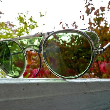1940s Bausch and Lomb Safety Glasses with Green | Fly Times