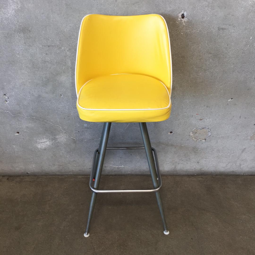 Mid Century Yellow Bar Stool Urban Americana Long Beach, CA
