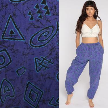 Blue Track Pants 80s Jogging Pants Gym Running Track Suit