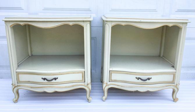 Customizable French Provincial Pair Nightstands End Tables Drexel French Chic Bedroom Set Vintage Nightstands Free Nyc Delivery By