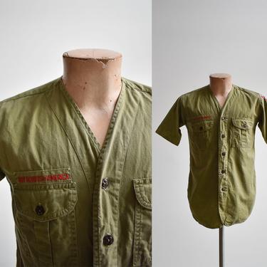 1960s Cotton Twill Boy Scouts Uniform Shirt 