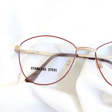 Vintage Red Wire Eyeglasses Frames 