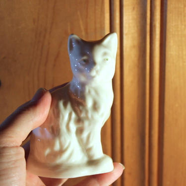 Vintage Belleek Porcelain Cat Irish Porcelain Cat Lady Cat Dude Meow 