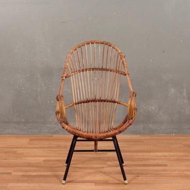 Rattan &amp; Bentwood Egg Accent Chair