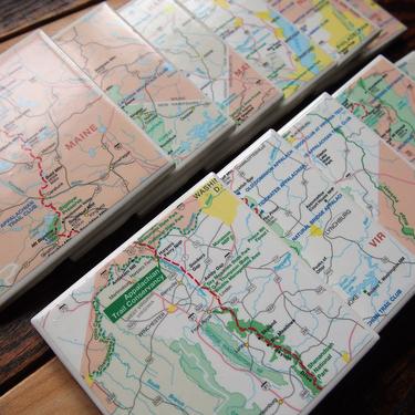 Appalachian Trail Map Coasters - Set of 11 - Ceramic Tile - Repurposed Appalachain Trail Conservancy Map - Full Length of Trail 
