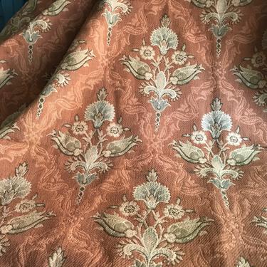 French Art Nouveau Fabric Remnant, Wool, Cotton, Upholstery Sewing Textile, Chateau Decor 