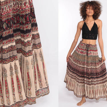 Boho maxi shop skirt 90s